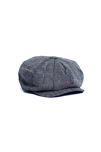 Casquette Shelby en tweed de laine à chevrons, l'élégance rétro haut de gamme