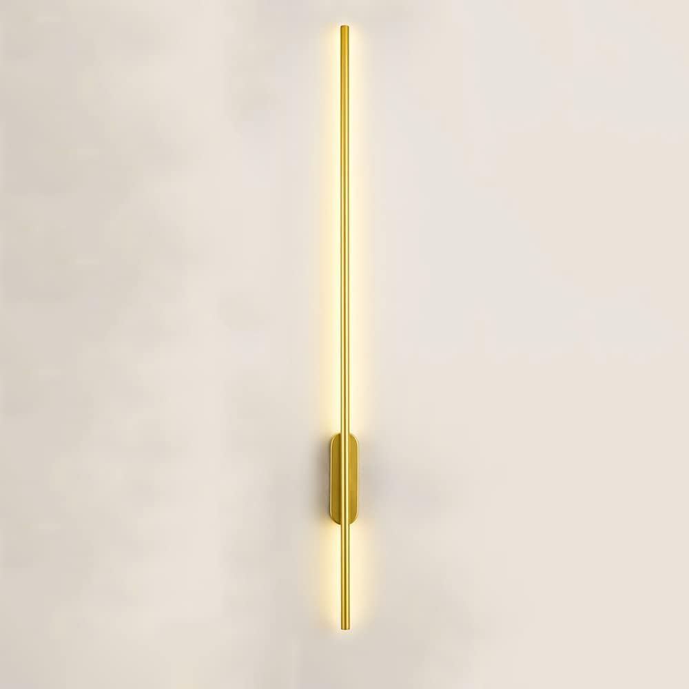 Lámpara de pared LED para interiores de tubo largo aluminio negro 80cm 6000K