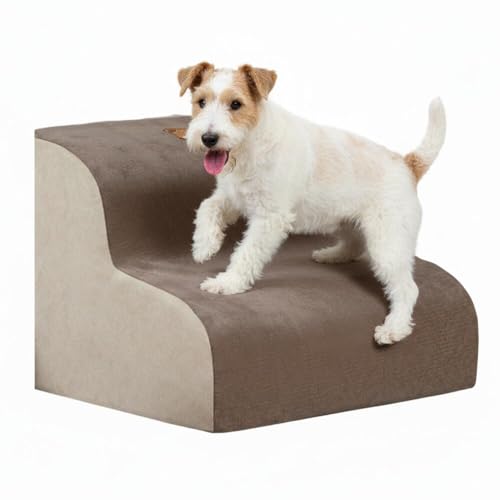 Lifetips ワイヤーフォックステリア(Wire Fox Terrier) ペットステップ 階段 スロープ 室内用 犬 猫 小型犬 シニア犬 高齢犬 介護 段差解消 滑り止め 多機能 収納付き ハウス 洗えるカバー ソファ ベッド用 2段 3段 ゆるや