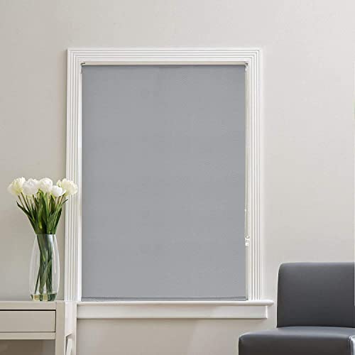 Image of Deco Window 100% Blackout Roller Blinds for Windows 3Ft 5in X 7Ft (W X H) Sun, UV Protection & Glare Resistant for Home & Office-Mineral Gray