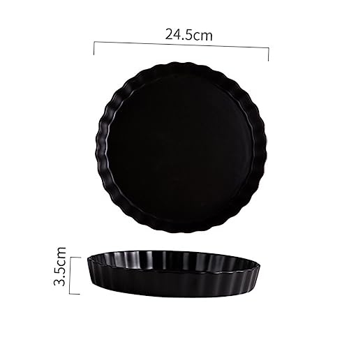 Plato negro redondo para sushi y comidas diarias miniatura 2
