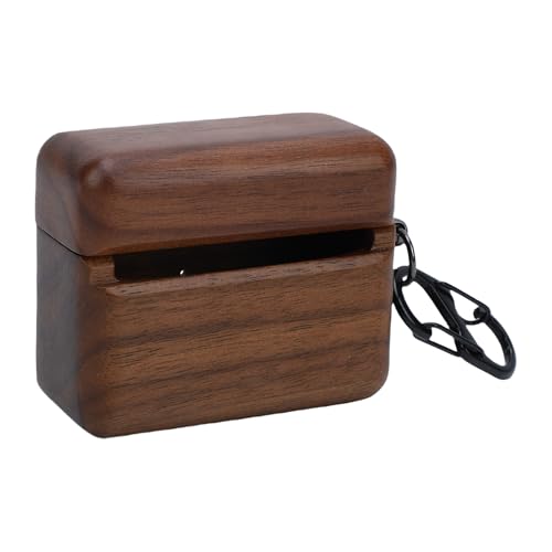Bewinner Funda para Auriculares de Madera de Nogal, Funda Protectora para Pi8 con Forro de Microfibra Suave, Cojín Que Absorbe los Golpes, Apertura del Puerto de Carga