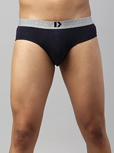 Image of Dixcy Scott Men's 100% Cotton Fabric with Anti Microbial Finish Solid Brief - Husstle Breif- Assorted - Print & Color May be Vary (Pack of 4)