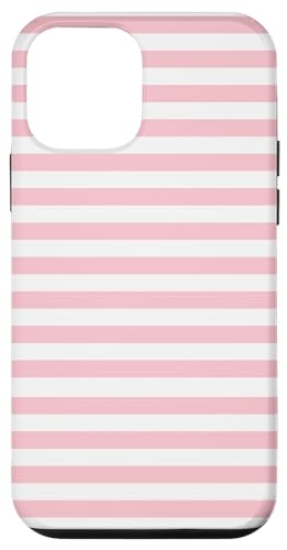 White and Pink Stripes Geometric Horizontal Lines Pattern X}zP[X iPhone 12 mini p