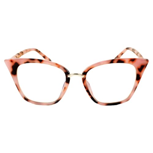 Catálogo de Monturas de gafas para Mujer al mejor precio. 41 iB-iP Mujer Gafas Vista Moda Lentes Leopard Negras Cateye Retro, Talla: Talla única, Rosa claro