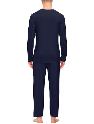 Image of JINSHI Men's Pajama Sets Soft Lightweight Sleepwear Nightwear with Pocket
