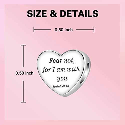 Image of LUXILLA Love You Best Friend Grandma Wife Heart Charm 925 Sterling Silver Charms Fit for Bracelets Necklace Jewelry Gift for Women