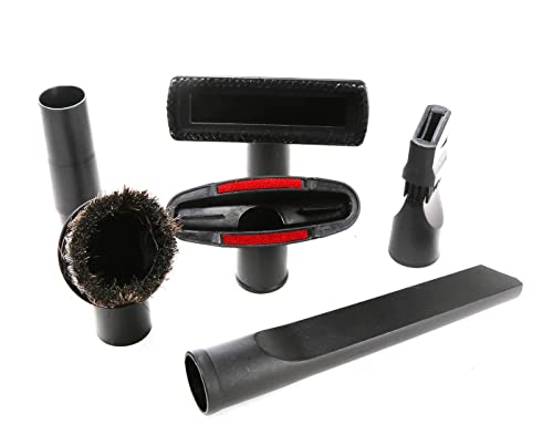 Image of CEZO Vacuum Attachments Accessories Cleaning Kit Brush Nozzle Crevice Tool For General Purpose HEPA Filter Vacuum Cleaner Set Of 6, Black