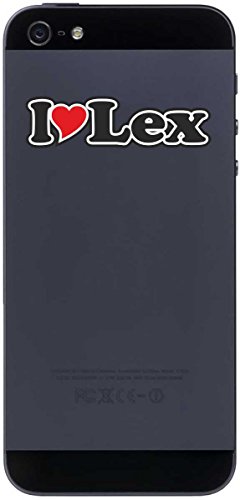 Autocollant – I Love Heart – Autocollant pour téléphone portable 50 mm avec inscription « I Love Lex » – Téléphone portable – Autocollant avec nom de l'homme femme enfant