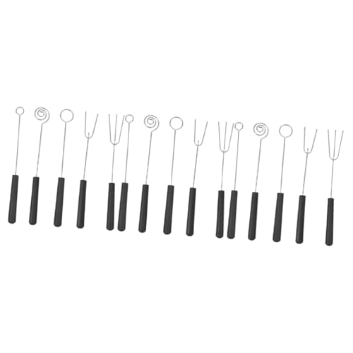 BESPORTBLE 3sets Spiral Dipping Forks Stainless Steel Barbecue Forks Chocolate for Candy Nut 5pcs*3