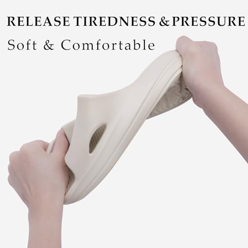 Pillow Slippers for Women and Men Indoor Cloud Sandals EVA Anti-Slip Slides Shoes Cushioned Thick Sole Shower Cloud Slippers Arch Support Men Sandals Super Soft House Pillow Slides4