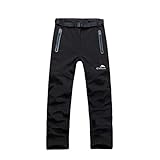 FLYGAGA Women's Water Resistant Work Sports Comfort Casual Long Softshell Pants Black(Small)