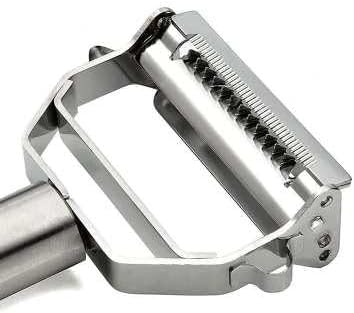 Miniatura 7 de Pelador de cocina para papas y verduras, acero inoxidable 3 en 1 con doble cuchilla, cortador de frutas, pepino, verduras y juliana y más, cortador