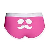 CafePress Macho Mustache Women's Boy Brief Women's Boy Brief, Boyshort Panty Underwear with Novelty Design Fuchsia/Pink