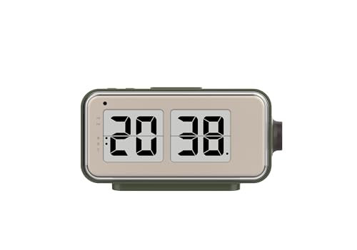 Technoline WT270 Reloj despertador retro – DCF77 – Reloj despertador con función de cronómetro, 2 alarmas con repetición, indicador de temperatura interior, calendario, retroiluminación y luz nocturna