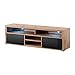 Produktbild Selsey TV-Lowboard Fernsehschrank MARIO 137 cm, Wotan Eiche Matt/Schwarz Hochglanz, LED mit Batterie