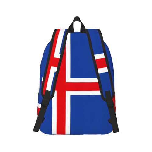 Sac à dos imprimé drapeau Islande robuste pour voyage décontracté - 3