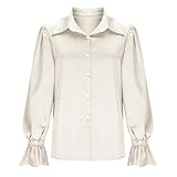 Chemisiers en soie pour femmes UK - Plusieurs codes vestimentaires : ce chemisier constitue une pièce maîtresse incroyablement polyvalente. Il peut être facilement associé à un pantalon tailleur ou à une jupe crayon pour un look professionnel, avec un jean pour des sorties chic et décontractées, ou avec une jupe midi élégante pour des événements formels, ce qui en fait un investissement précieux pour diverses occasions.