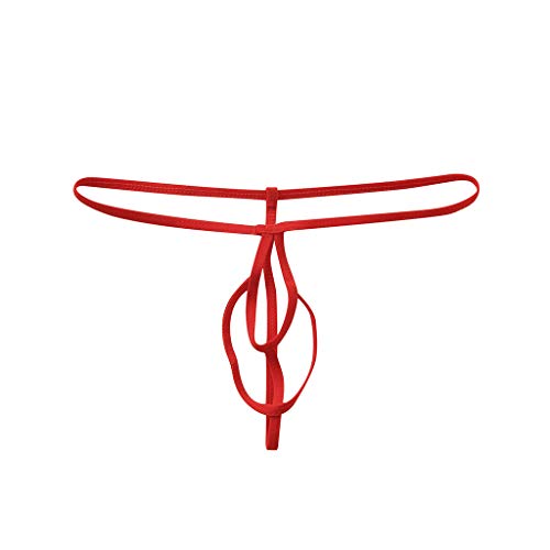 Thong Pouch Briefs Ropa Interior Calzoncillos Elásticos Hombres Bikini Bulge Lencería Rojo Negro, rojo, talla única
