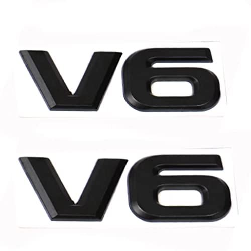 Image of 2 PCS New 3D Zinc Alloy V6 Emblems, for Car Decoration (Black)