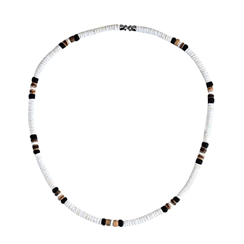 Natural Puka Shells Necklace with Coconut Wood Beads Surfer Tropical Beach Chips Puka Shell Necklace Holiday Vacation Round Hawaiian Surfer Jewelry VSCO Stuff