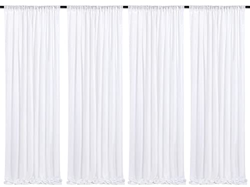 Image of White Sequin Backdrop Curtains-4 Panels 2FTx8FT White Backdrop for Valentines Day, Glitter Party Decorations Background Drapes for Wedding Birthday Anniversary Graduation Photo Booth Decor