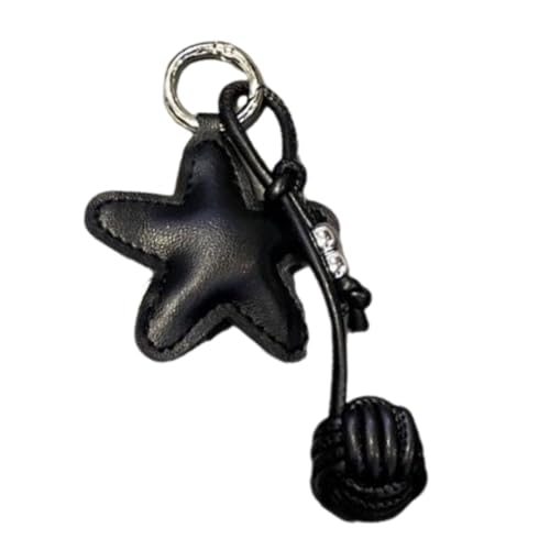 Artistic Star Handbag Pendant Practical PU Key Chain Handwoven Keychain