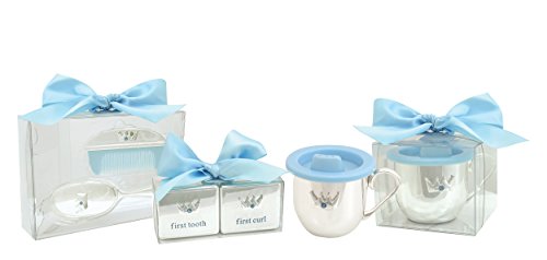 Stephan Baby Royalty Collection Keepsake Silver Plated First Tooth and First Curl Boxes, Little Prince