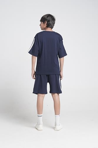 Image of T2F Boys Cotton Printed DropShoulder Fit T-Shirt and Shorts Clothing Set (Pack of 3)