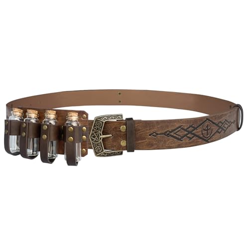 Correa histórica - Cinturón de cosplay, Estilo Nórdico Medieval | Banda reforzada Segura Segura Apartamentos Antiguos, Complemento Producto de vestuario Artesanal, Uso de Juegos de rol, Vbrown, Siehe