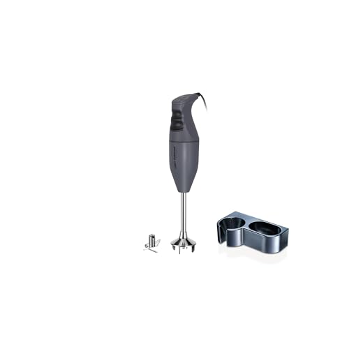 ESGE-Zauberstab M100 Exklusiv Stabmixer Set mit AC-Motor 2 Stufen 10.000 U/min Multimesser & Wandhalter Made in Switzerland (Anthrazit)