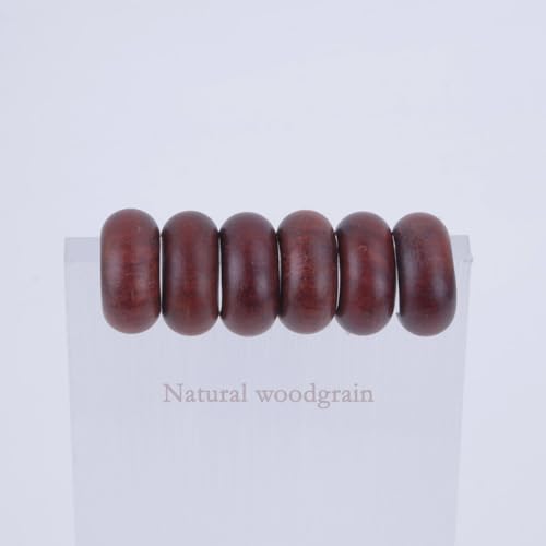 Red Hardwood Half Hoop Stud Earrings for Women Men, Natural Wood Boho Minimalist, 18mm Wooden Huggie Earrings jewelry for Her or Him 7