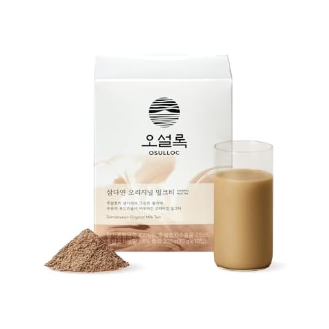Osulloc Original Milk Tea (0.7oz x 10 Count), Easy Powder type Blended tea, Cafe Style Sweetened Blend Cover