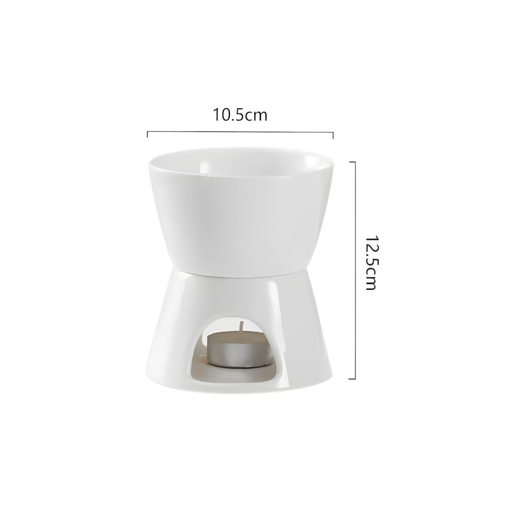 Zestaw ceramicznych podgrzewaczy do fondue 300 ml/400 ml zawiera 4 widelce kuchenne niezbędne