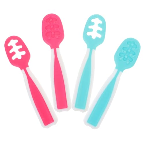 Ciieeo 4 Piezas Cuchara De Entrenamiento Cucharas Bebés Cubiertos Para Lámina Platos De Bebé Con Alimentador Taza De Bebe Cuchara De Destete Bolsas Pequeño Cuchillería Páginas