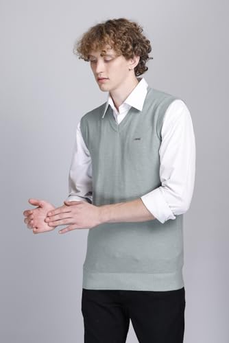 Image of V Neck Cotton Half Sweater for Man Winter Wear - Pullover Sweater for Men