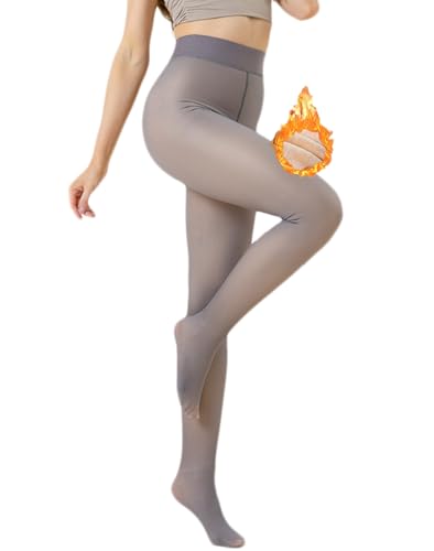 Image of VINICUNCA Winter Warm Fleece Lined Tights, Fake Translucent pantyhose Thick Thermal Leggings Pants