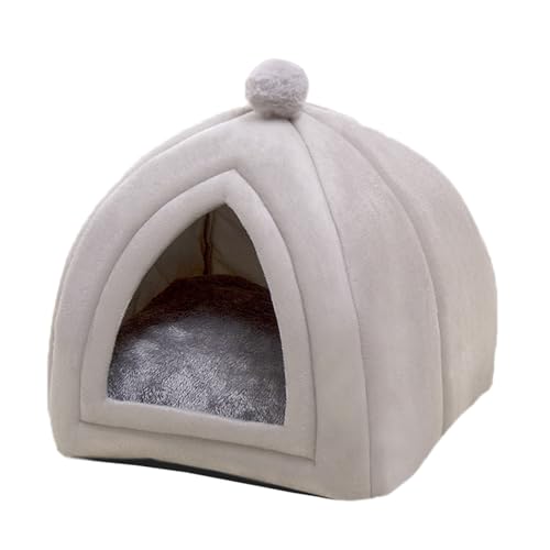 Letto a grotta per gatti, cuccia per cani di piccola taglia e animali domestici, con cuscino rimovibile e lavabile, portatile, per cuccioli e gattini (40 x 40 x 42 cm, grigio)