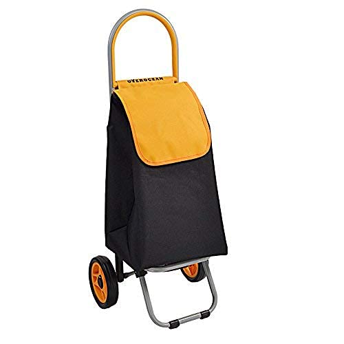 Carrito de mano plegable para compras color amarillo miniatura 1