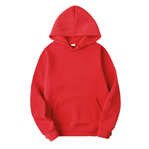 Sweat à capuche décontracté rouge S : vêtement idéal pour les week-ends