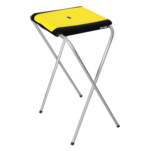 KOTARBAU® Support pour sac poubelle à 1 compartiment - 33 x 45 x 85 cm - Jaune - En métal et plastique