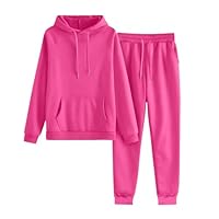 Mvpvko Sweatsuits Women 2 Piece Outfit Pink M - Matching Lounge Sets Winter Casual Sweat Pants Hoodie Tracksuit Fall Comfy Loungewear Set Spring Cozy Jogger Suit Oversized Travel Athletic Clothing