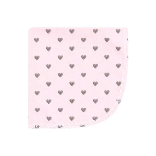 Image of Hudson Baby Unisex Baby Flannel Cotton Poly Washcloths, Farm Friends Pink 12Pk, One Size
