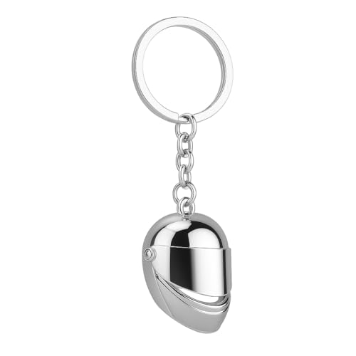 Porte-clés casque argenté, porte-clés et pendentif de sac cool pour femmes, cadeau unique pour les amateurs de moto,Bagages Décor