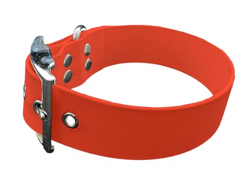 Collier BioThane anti-odeur et facile à nettoyer orange fluo 45-55cm