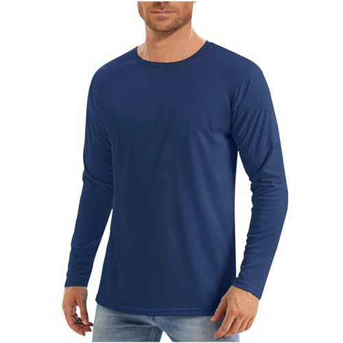 Men's UPF 50+ Long Sleeve Tee Shirts Protection UV SPF Shirts Lightweight Quick Dry Swim T-Shirts Rash Guard
