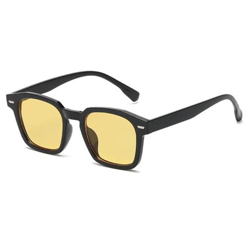 Lunettes de soleil pour femmes tendance vintage cadre carre noir jaune pour sublimer le regard