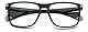 POLAROID Rechteckig ECO POLYAMIDE Brillen in Black Grey für Herren, Brille mit Sehstärke, optional mit Sonnenbrillen tönung oder Blaulichtfilter (Modell 10580608A5417)