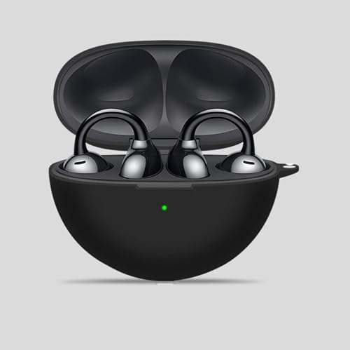 JENKEM Compatible with Huawei Freeclip earbuds Case Cover Silicone Soft TPU Full Protective Waterproof Cover with Portable Hook Keychain Shockproof Scratch Resistant (Pink, for Freeclip)