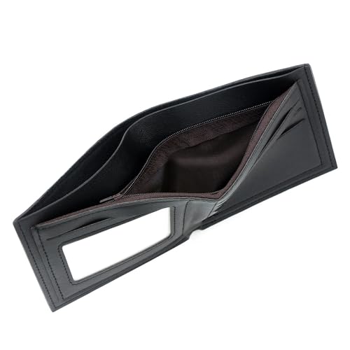 Mens Bifold Wallet Blocking Slim Minimalist Front Pocket - Thin & Stylish with ID Window 15（coffee）4